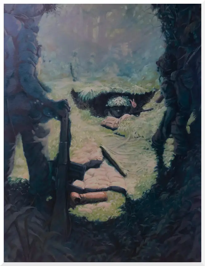 An oil on canvas painting by Chris Arnol
