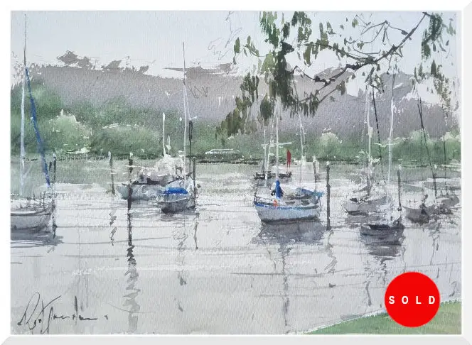 A watercolour painting by Rod Gardner