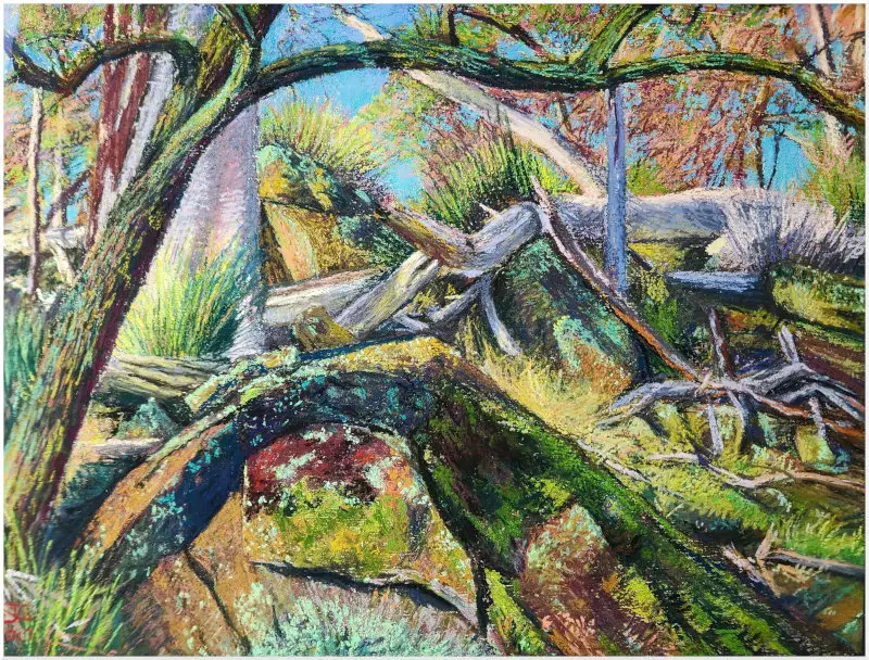 A pastel painting by Jonathan Bowden